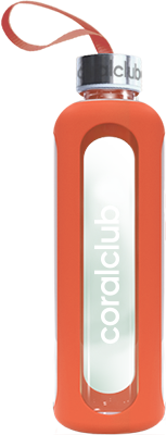 Скляна пляшка Clear Water, помаранчева 